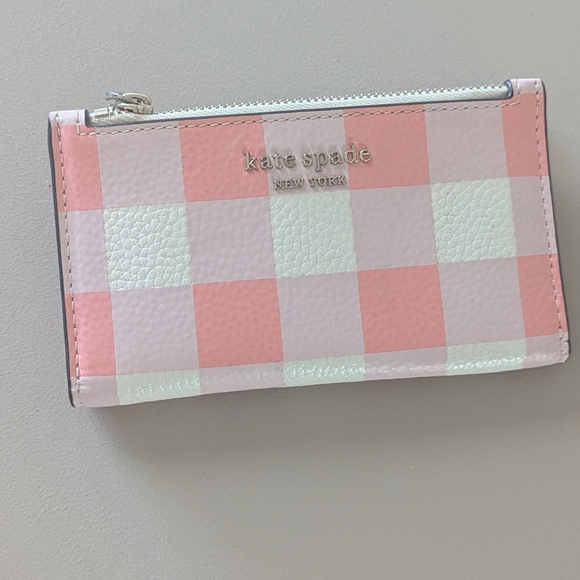 Kate Spade Pink and White Checkered Wallet - Picture 2 of 6